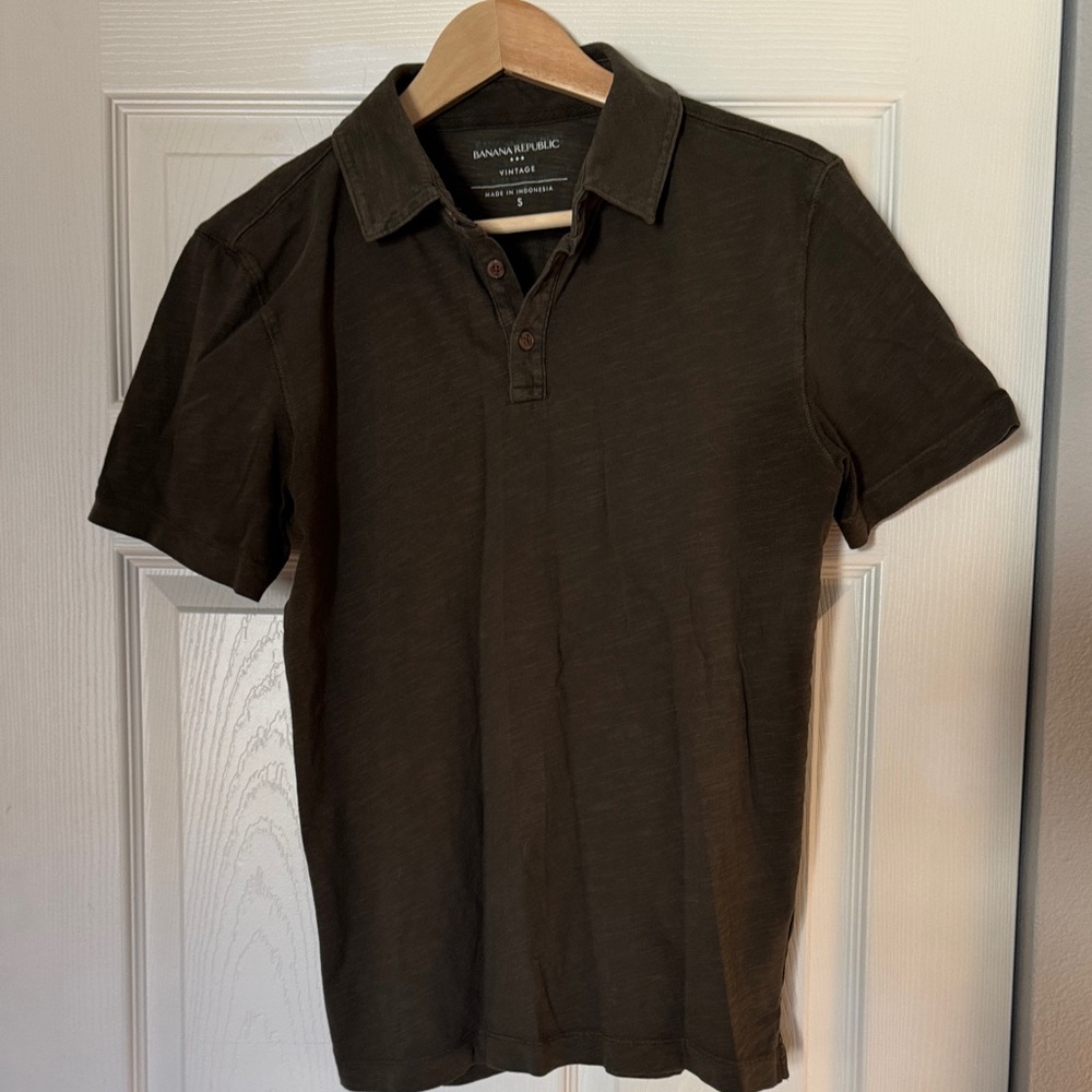Banana Republic Men's Dark Green Polo Shirt